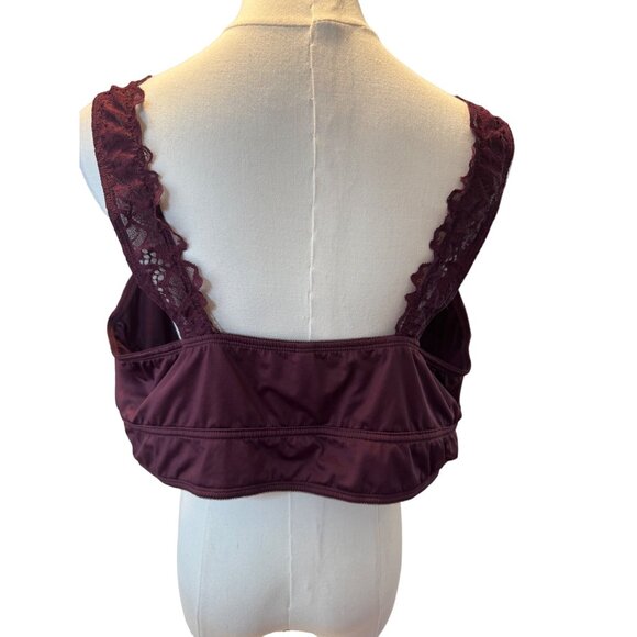 2/$30 Torrid Size 4 Curve Plus Size Bralette Lace Straps Sexy Wine Red - Picture 9 of 12